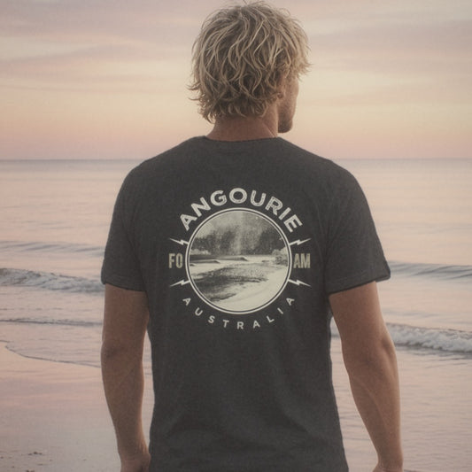 Angourie Tee - Foam Riders surf tee, back print