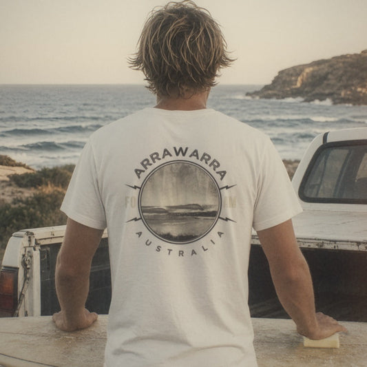 Arrawarra Tee - Foam Riders surf tee, back print