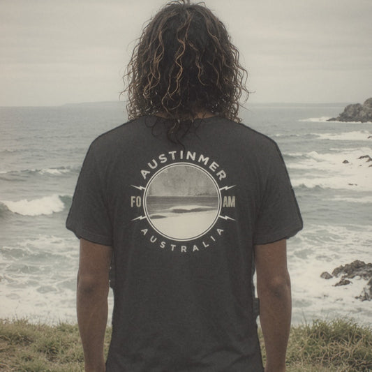 Austinmer Tee - Foam Riders surf tee, back print
