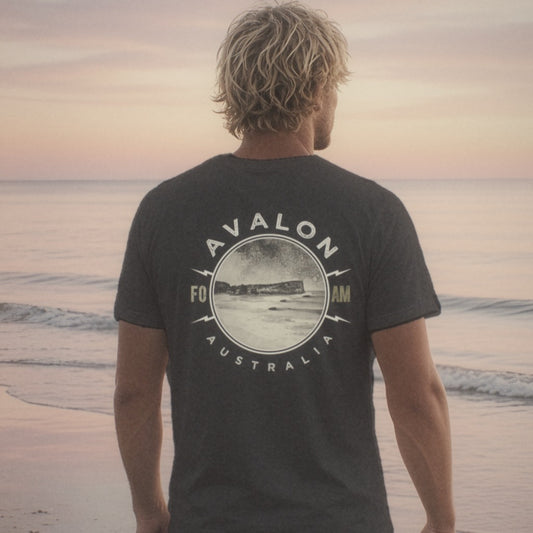 Avalon Tee - Foam Riders surf tee, back print