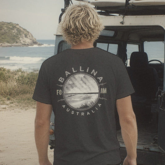 Ballina Tee - Foam Riders surf tee, back print