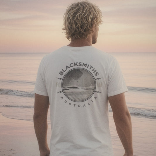 Blacksmiths Tee - Foam Riders surf tee, back print