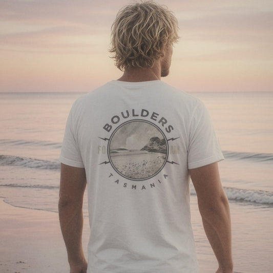 Boulders Tee - Foam Riders surf tee, back print