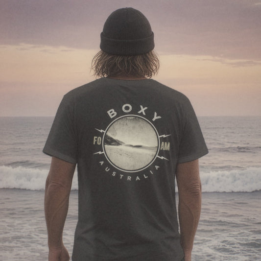 Box Beach Tee - Foam Riders surf tee, back print