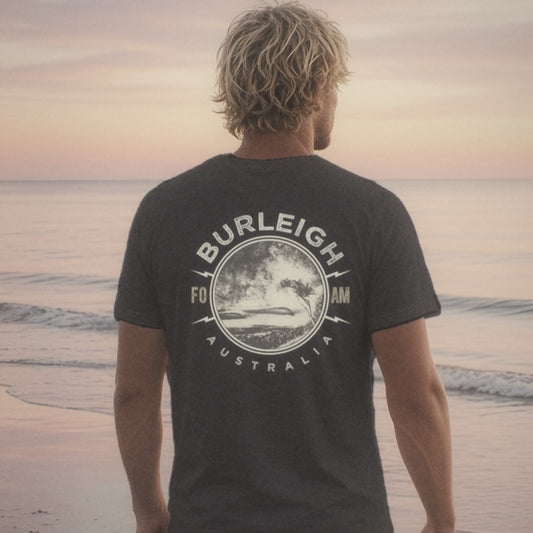 Burleigh Heads Tee - Foam Riders surf tee, back print
