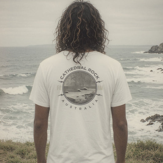 Cathedral Rocks Tee - Foam Riders surf tee, back print