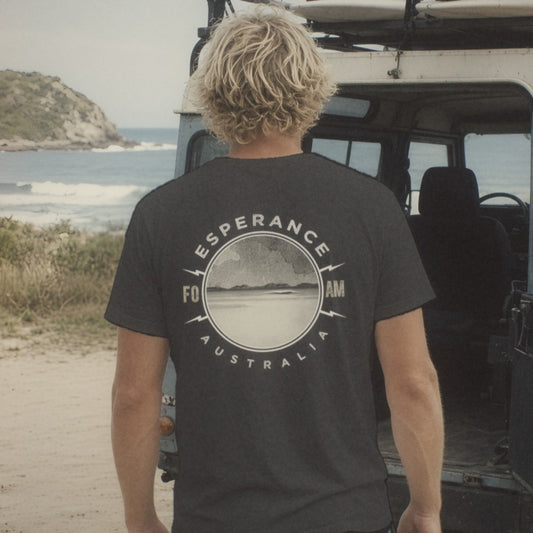 Esperance Tee - Foam Riders surf tee, back print