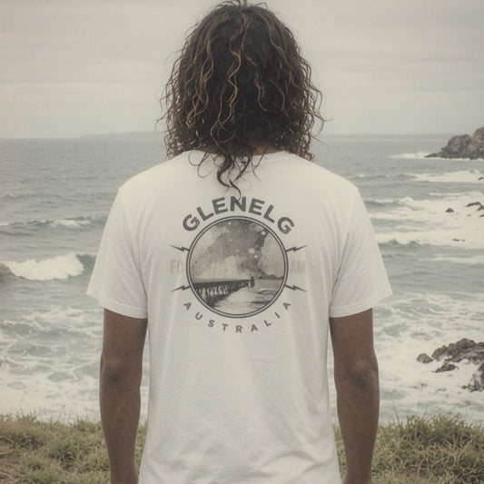 Glenelg Tee - Foam Riders surf tee, back print