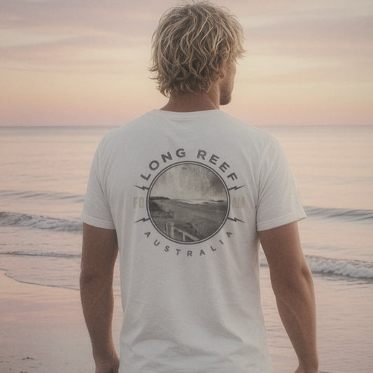 Long Reef Tee - Foam Riders surf tee, back print