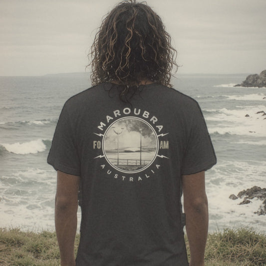 Maroubra Tee - Foam Riders surf tee, back print