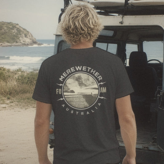 Merewether Tee - Foam Riders surf tee, back print