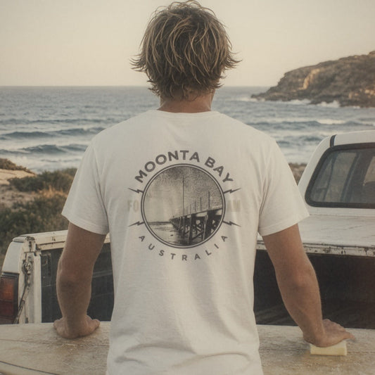 Moonta Bay Tee - Foam Riders surf tee, back print