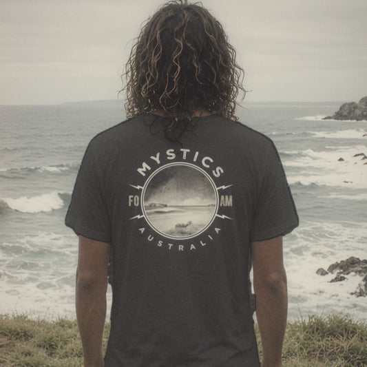 Mystics Tee - Foam Riders surf tee, back print