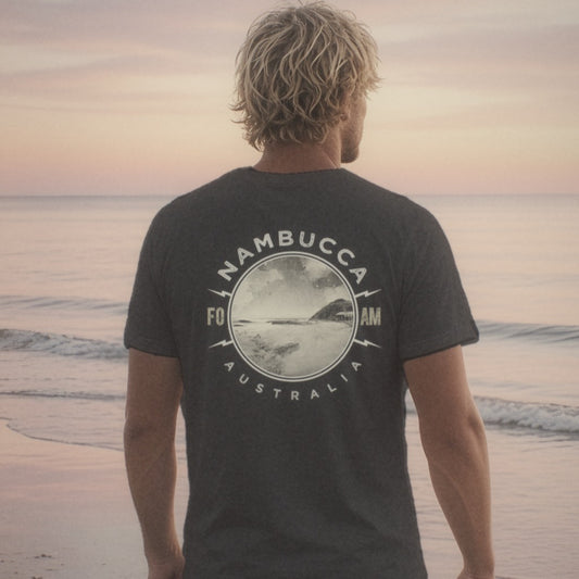 Nambucca Heads Tee - Foam Riders surf tee, back print