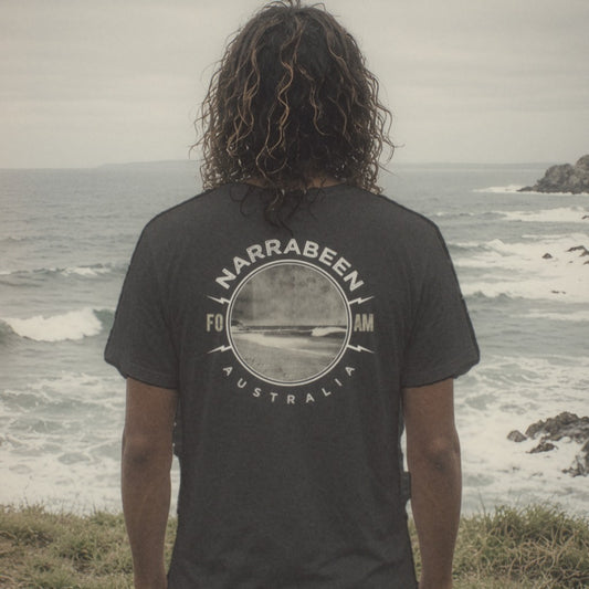 Narrabeen Tee - Foam Riders surf tee, back print