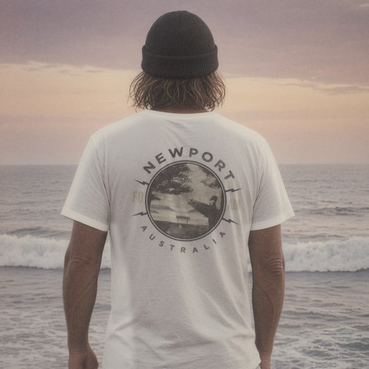 Newport Tee - Foam Riders surf tee, back print