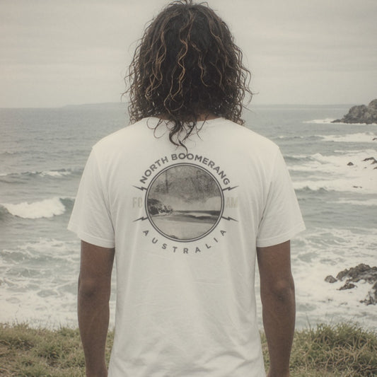 North Boomerang Tee - Foam Riders surf tee, back print