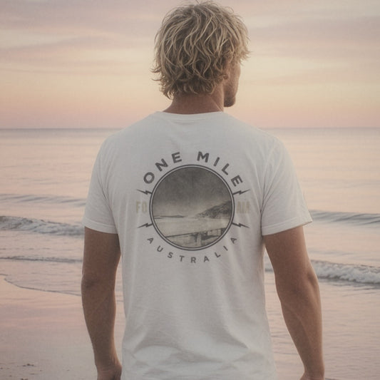 One Mile Point Tee - Foam Riders surf tee, back print