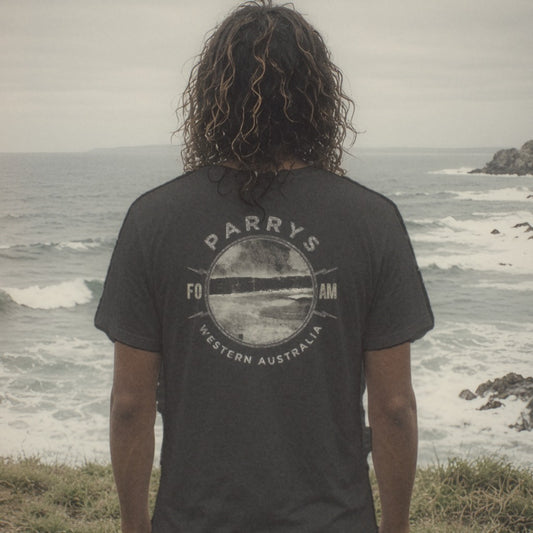 Parrys Tee - Foam Riders surf tee, back print