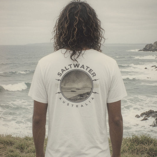 Saltwater Tee - Foam Riders surf tee, back print