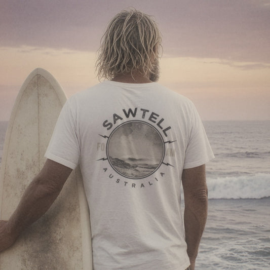 Sawtell Tee - Foam Riders surf tee, back print