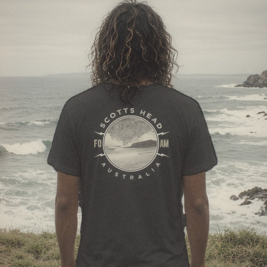 Scotts Head Tee - Foam Riders surf tee, back print