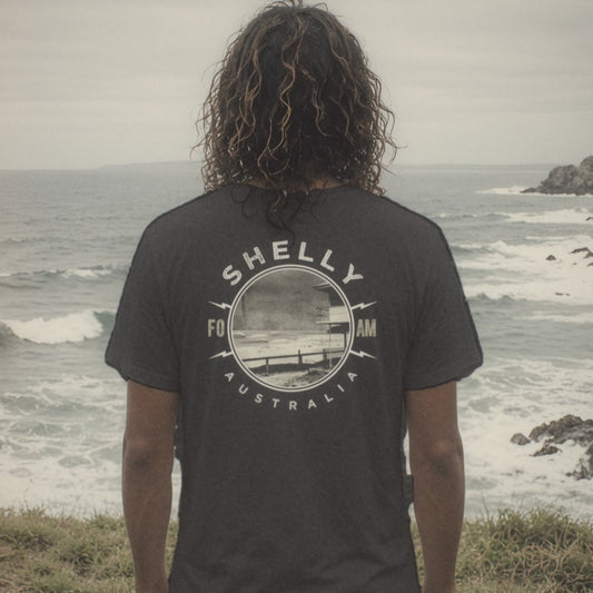 Shelly Tee - Foam Riders surf tee, back print
