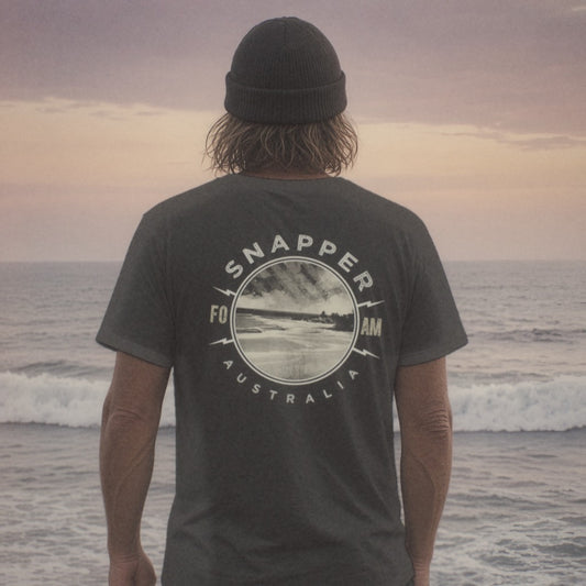 Snapper Tee - Foam Riders surf tee, back print