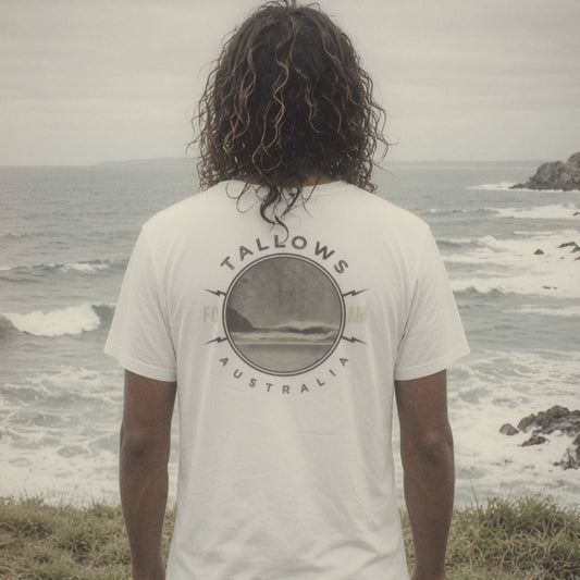 Tallows Tee - Foam Riders surf tee, back print