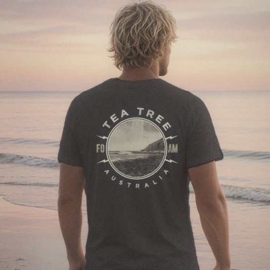 Tea Tree Noosa Tee - Foam Riders surf tee, back print