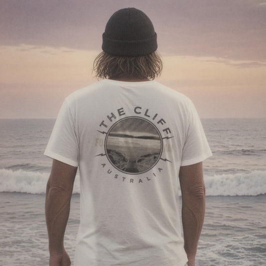 The Cliff Tee - Foam Riders surf tee, back print