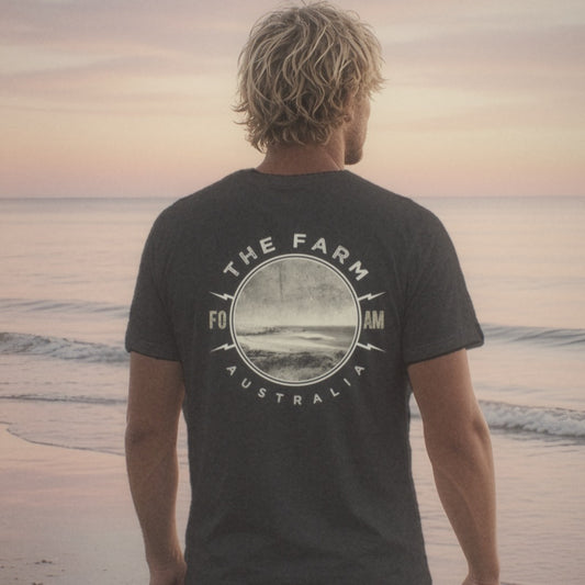 The Farm Tee - Foam Riders surf tee, back print