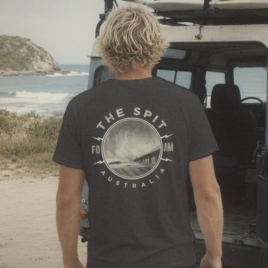 The Spit Tee - Foam Riders surf tee, back print