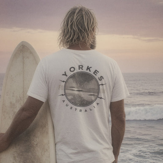 Yorkes Tee - Foam Riders surf tee, back print